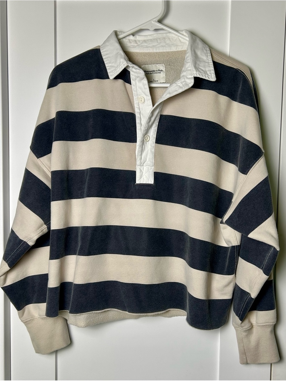 Abercrombie & Fitch Vintage Soft A&F Striped Rugby Pullover L